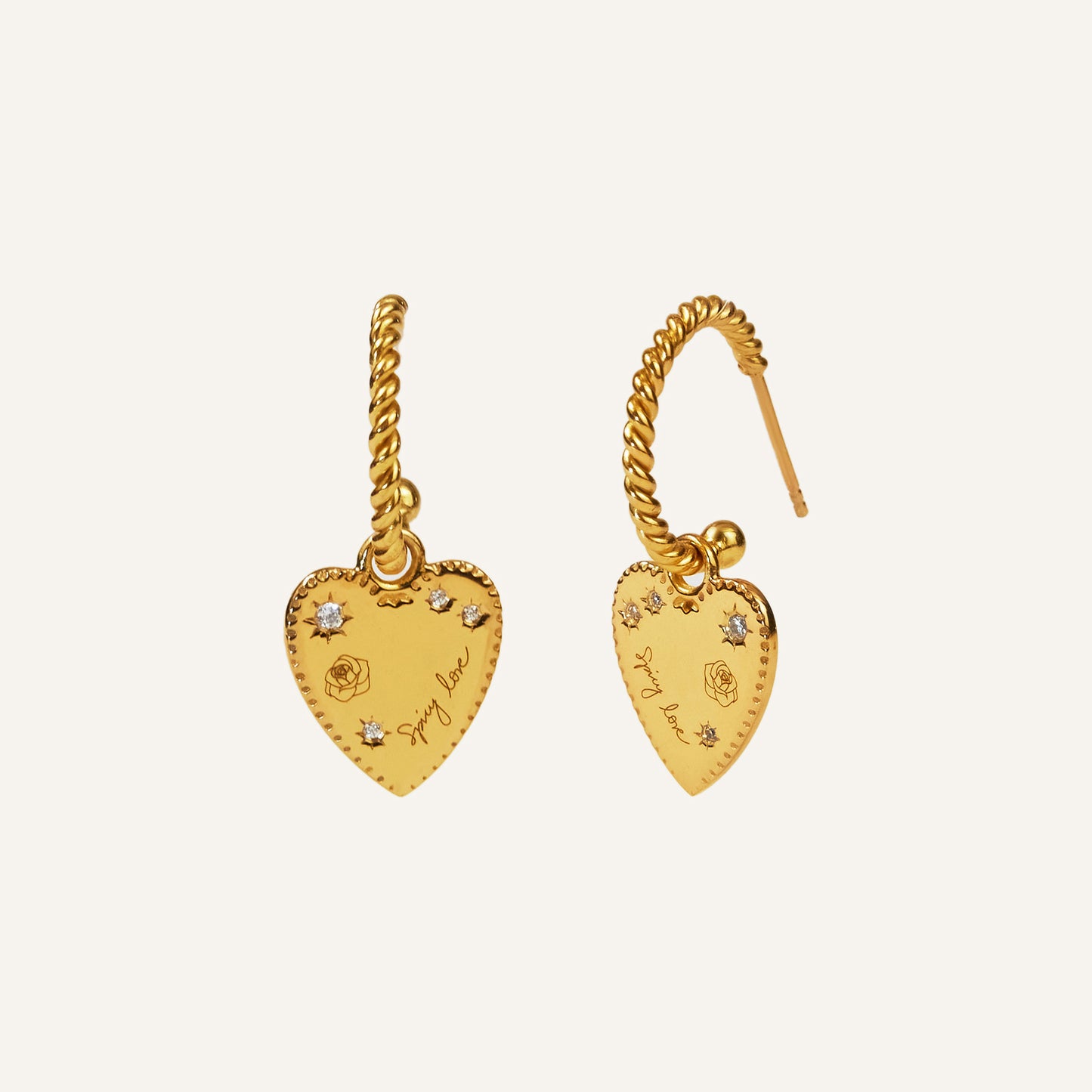 BE MY VALENTINE HOOPS GOLD