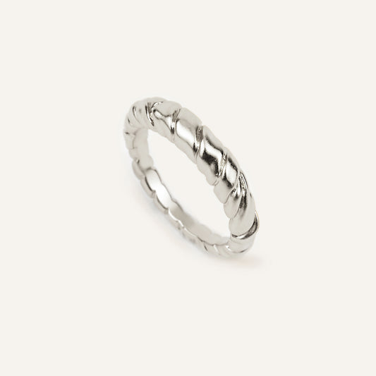 THE ROPE MINIMAL SILVER RING - Nerolia